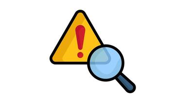 Problem icon animation. Problem identification, critical, urgent and important issue warning symbol. Alpha channel, transparent background video