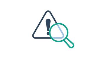 problem ikon animation. problem Identifiering, kritisk, brådskande och Viktig problem varning symbol. transparent bakgrund video