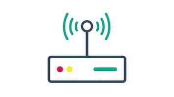 router animazione icona. mostrando veloce, sicuro, e stabile Internet connessione. trasparente sfondo video