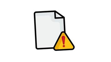 dokumentera ikon animation. varna, säkra och Viktig fil varning symbol. alfa kanal, transparent bakgrund video