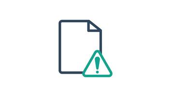 dokumentera ikon animation. varna, säkra och Viktig fil varning symbol. transparent bakgrund video