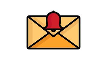 underrättelse ikon animation. omedelbar, Viktig och säkra meddelande varna symbol. alfa kanal, transparent bakgrund video