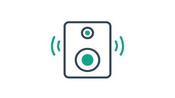 högtalare animering ikon. representerar ljud, audio, musik, och röst produktion. transparent bakgrund video