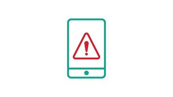 mobil ikon animation. fel mobil, kritisk, säkra och omedelbar telefon varna symbol. transparent bakgrund video