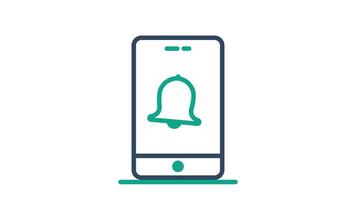 underrättelse ikon animation. omedelbar varningar, meddelanden och verklig tid uppdateringar på mobil .transparent bakgrund video