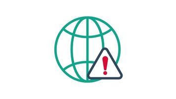 nätverk ikon animation. nätverk fel, kritisk, förlorat och instabil förbindelse varning symbol. transparent bakgrund video