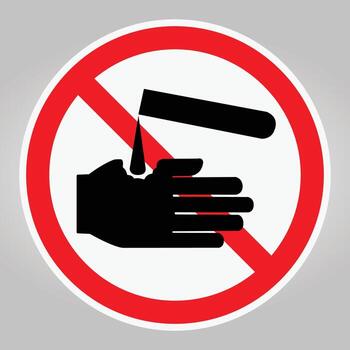 Caution Sign for No Contact with Sharp Objects and Injury Prevention vector