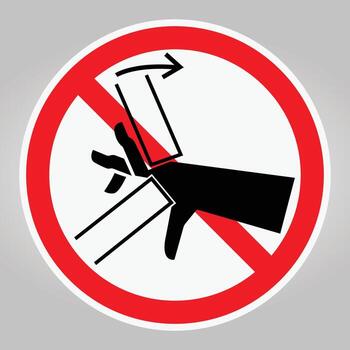 Hand Gesture Warning Sign Icon for Prohibited Action in Public Spaces vector