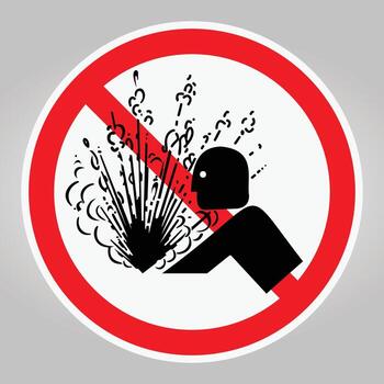 prohibición firmar para explosivo material uso con advertencia icono vector