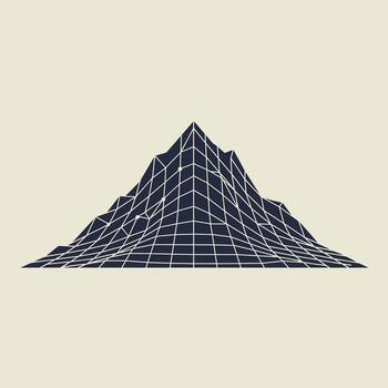 Logo design of a mountain with a grid pattern on it vector