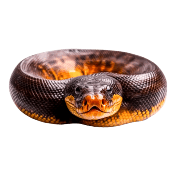 Nahansicht Aussicht von ein bunt Schlange mit kompliziert Muster und einzigartig Eigenschaften png