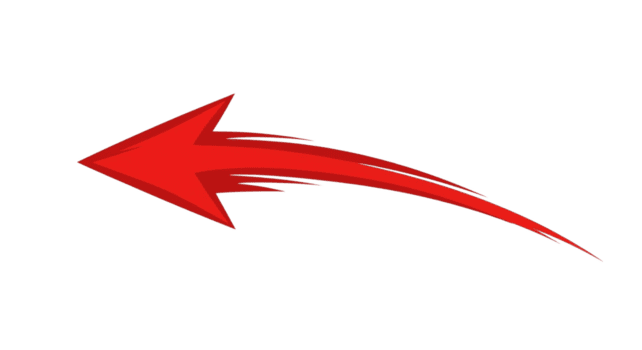 negrito vermelho seta apontando esquerda dinâmico acidente vascular encefálico gráfico símbolo direcional navegação ponteiro png