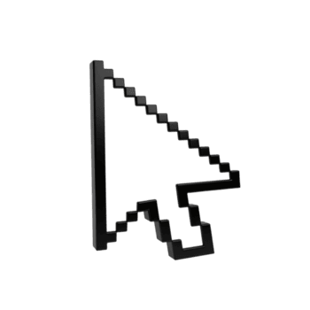 Pixelated computer mouse cursor arrow icon for digital interaction and navigation png