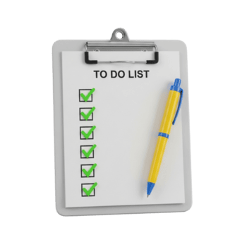 Empty to do list clipboard with pen ready for tasks and checkmarks for productivity png
