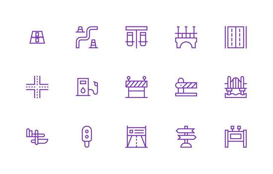 Regular Line Icons from Highway Set with 15 Vectors Lightweight Icon Series
