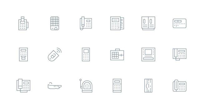 teclado conjunto con 18 mínimo línea íconos diseño Listo icono conjunto para equipos vector