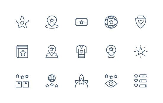 Recommended Icon Collection with 15 Regular Line Designs Multi-Style Icon Collection vector