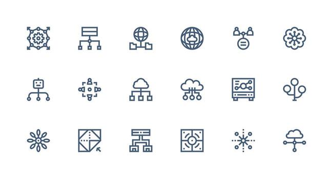 fuerte carrera línea estilo repartido íconos con 18 vectores mínimo icono paquete