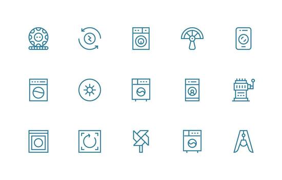 Spin Visual Pack containing 15 Regular Line Icons Quick Access Icons for UI Development vector
