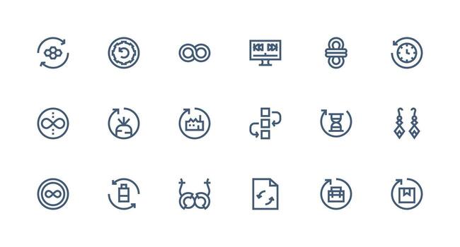 Loop featuring 18 Icons in Strong Stroke Line Design Modern Icon Set vector