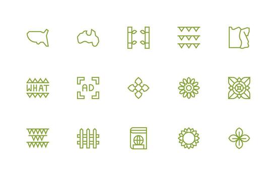 15 Regular Line Vectors for Border Theme Well-Structured Icons for Creative Use