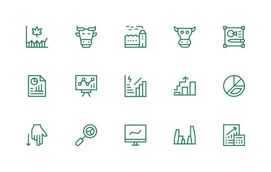 15 Icons for Trend in Regular Line Format UI-Ready Icon Collection vector