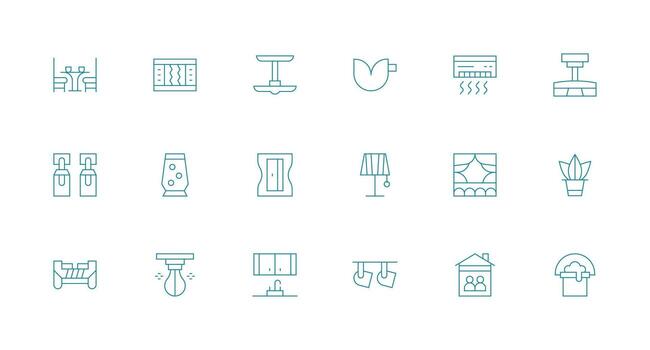 Minimal Line Icons from Interior Set with 18 Vectors Neutral Style Icons for Any Project