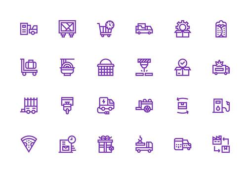 Delivery Design Icons featuring 24 in Thick Line Line Style High-Resolution Icons for Any Platform vector