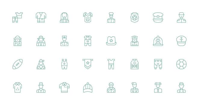 32 Thin Line Style Icons from Uniform Collection Minimal Icon Set for Interface Projects vector