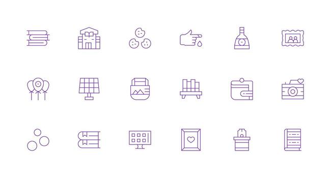 Minimal Line Style Collection Icons with 18 Vectors Full Icon Library for UI Designers