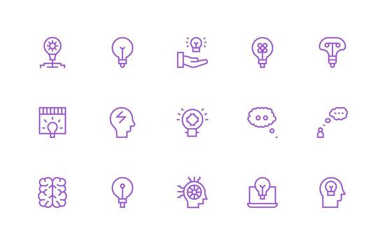 Regular Line Icons from Thinking Set with 15 Vectors Reusable Icon Set