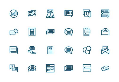 Thick Line Line Style Reply Icons with 24 Vectors Sharp Icons for Presentations