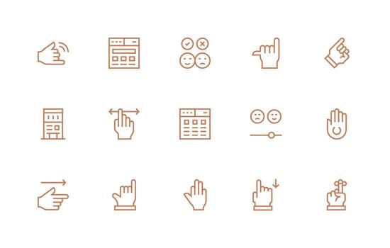 15 Icons for Ux in Regular Line Format Pixel Perfect Icon Set vector