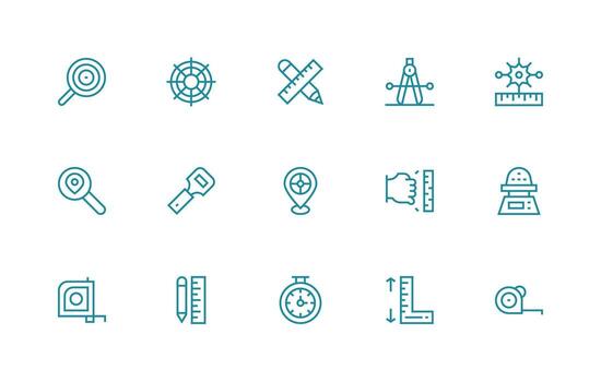 15 íconos para preciso en regular línea formato web icono colección vector