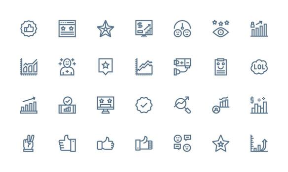 28 Bold Line Style Icons from Positive Collection Quick Access Icons for UI Development vector