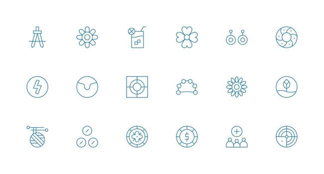18 Minimal Line Vectors for Circle Theme Reusable Icon Set