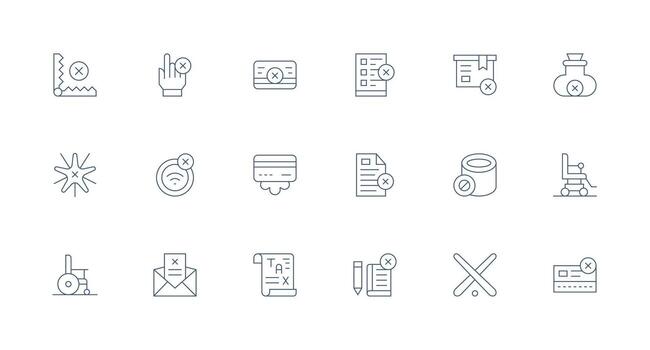 Invalid Design Icons featuring 18 in Minimal Line Style Optimized Icon Pack for Digital Products vector