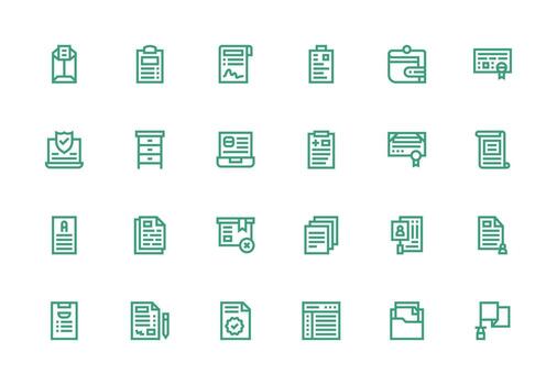 24 Icons for Paperwork in Thick Line Line Format Well-Structured Icons for Creative Use vector