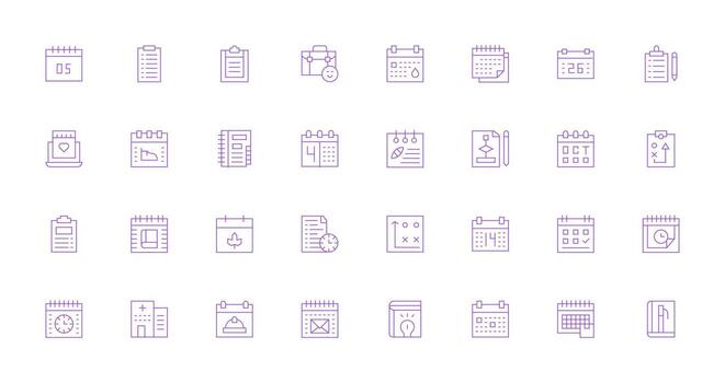 Thin Line Icons from Planning Set with 32 Vectors Sharp Icons for Presentations
