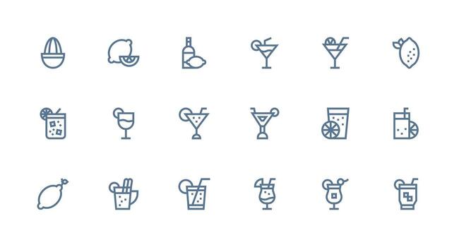 Strong Stroke Line Icons from Lemon Set with 18 Vectors Compact Icon Set