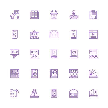 25 medio carrera contorno estilo íconos desde tutorial colección web y aplicación icono paquete colección vector