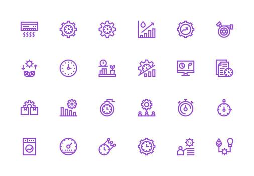 Efficiency Set with 24 Thick Line Line Icons Interface Icon Collection for Daily Projects vector