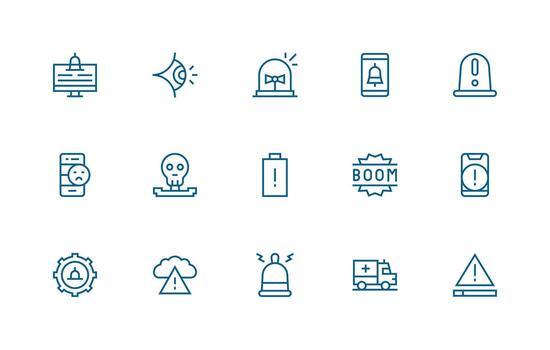 Critical Set with 15 Regular Line Icons High-Resolution Icons for Any Platform vector