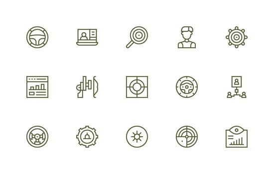 15 íconos para tablero en regular línea formato plano icono conjunto vector