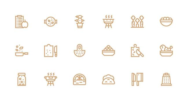 Vegetables including 18 Strong Stroke Line Illustrations Scalable Icons for Cross-Platform Interfaces vector