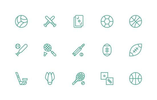 Game Icon Set with 15 Regular Line Icons Simplified Icon Pack for Visual Tools vector