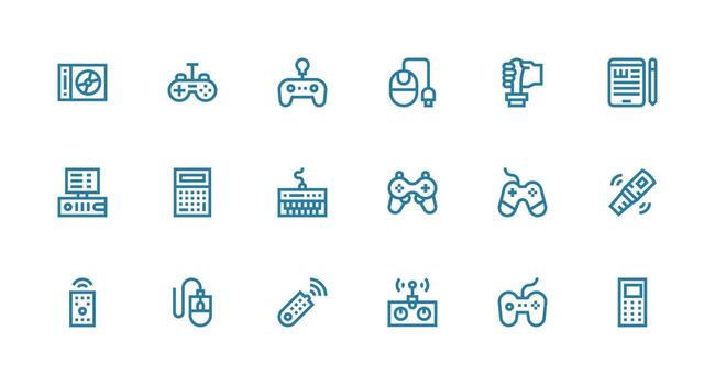 Input Device Icon Collection with 18 Strong Stroke Line Designs Well-Structured Icons for Creative Use vector