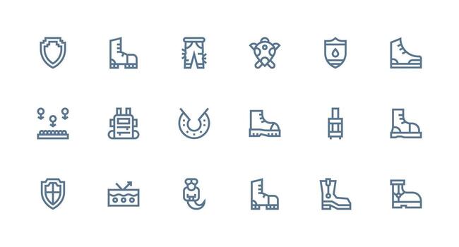 Durable Icon Set with 18 Strong Stroke Line Graphics Interface Icon Collection vector