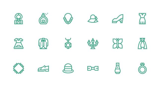 18 Strong Stroke Line Style Icons from Elegant Collection Complete Icon Set for Mobile Apps vector