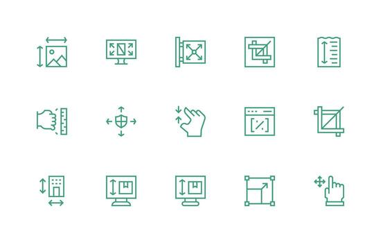 15 Resize Icons in Regular Line Aesthetic UI and UX Focused Icon Collection vector
